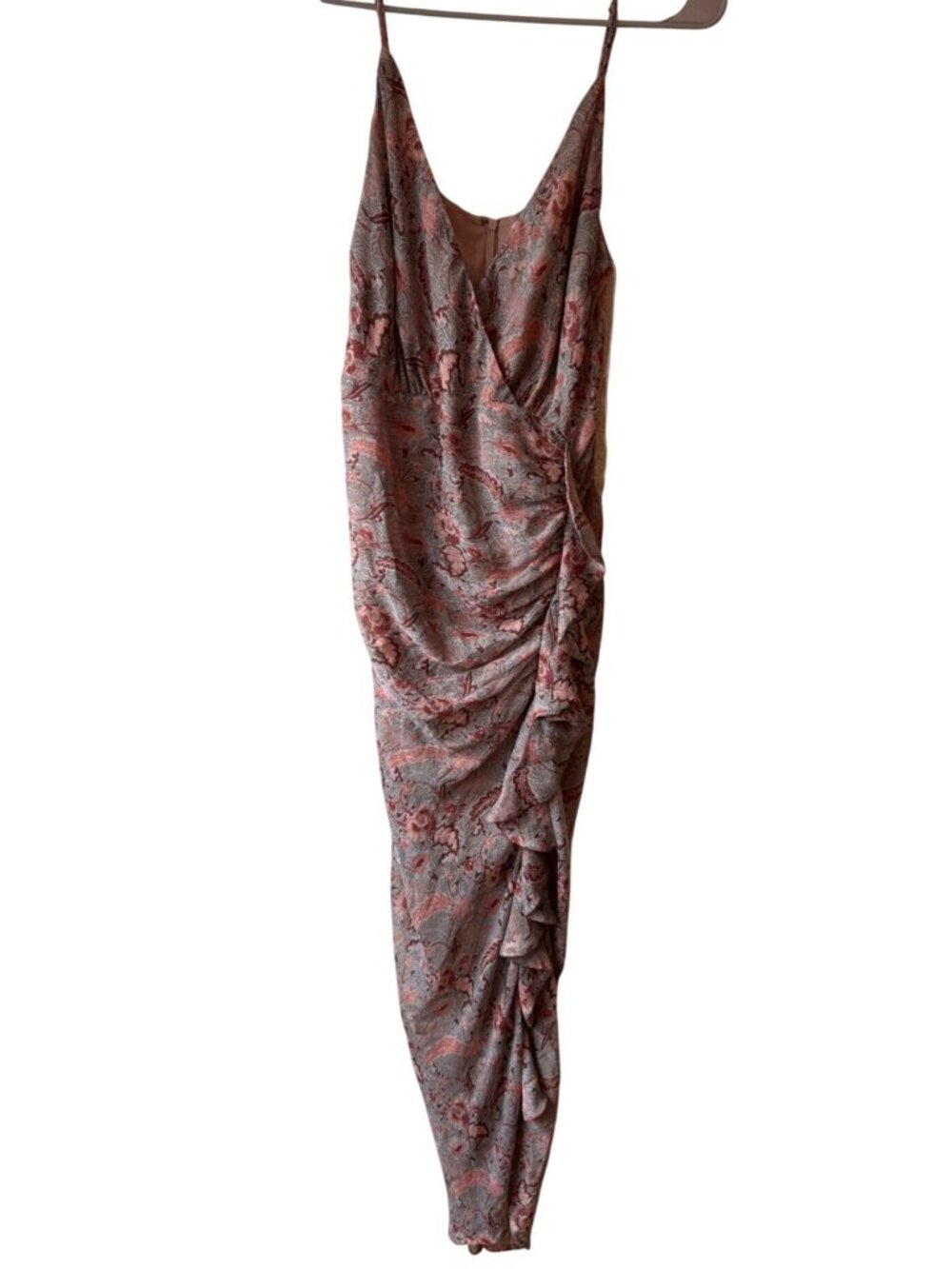 Floret Studios Womens Floral Ruched Sleeveless summer Dress M Multicolor READ
